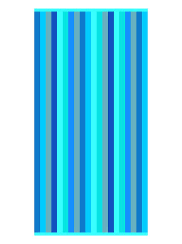 Le Comptoir de la Plage Strandtuch "Blue stripes" in Blau/ Hellblau - (L)150 x (B)75 cm