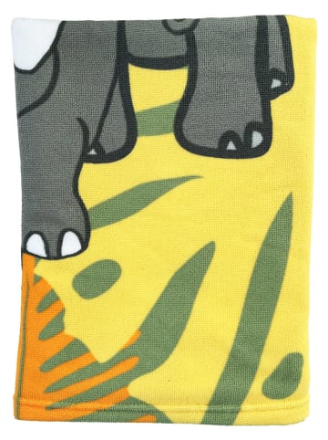 Le Comptoir de la Plage Mikrofaser-Strandtuch "Elephant" in Gelb/ Grau/ Schwarz - (L)140 x (B)70 cm