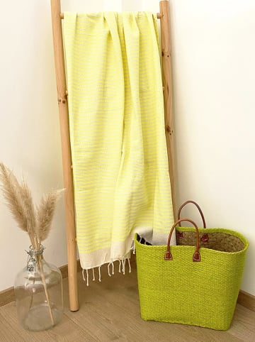 Le Comptoir de la Plage Fouta "Yadara" geel - (L)200 x (B)100 cm