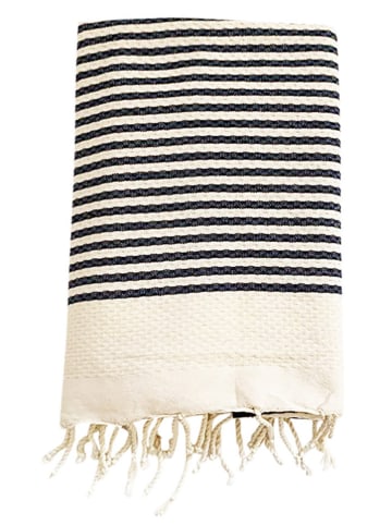 Le Comptoir de la Plage Fouta "Yadara" in Beige/ Dunkelblau - (L)200 x (B)100 cm