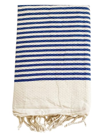 Le Comptoir de la Plage Fouta "Yadara" in Blau/ Beige - (L)200 x (B)100 cm