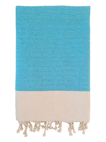 Le Comptoir de la Plage Fouta "Athena" turquoise/beige - (L)200 x (B)100 cm