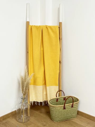 Le Comptoir de la Plage Fouta "Mikanda" w kolorze żółtym - 200 x 100 cm