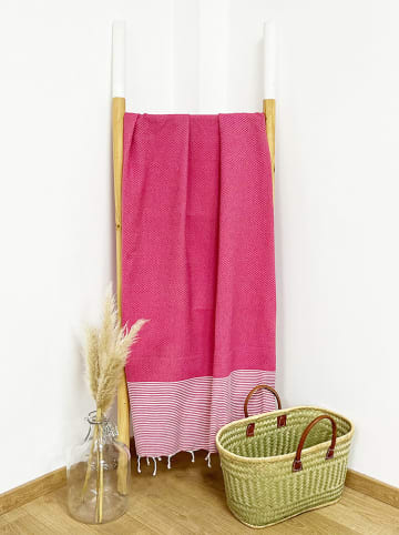 Le Comptoir de la Plage Fouta "Mikanda" w kolorze różowym - 200 x 100 cm