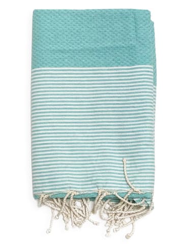 Le Comptoir de la Plage Fouta "Mikanda" w kolorze turkusowym - 200 x 100 cm