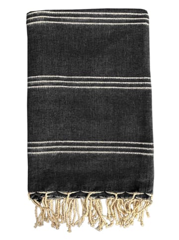 Le Comptoir de la Plage Fouta "Osiris" w kolorze czarnym - 200 x 200 cm
