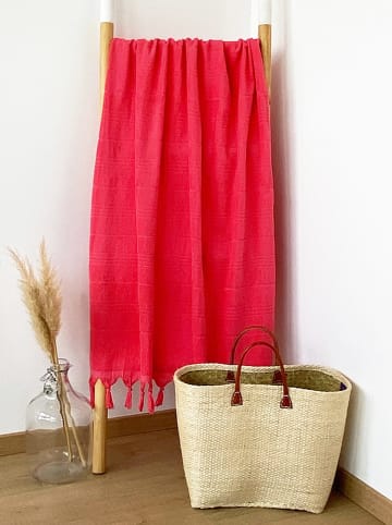 Le Comptoir de la Plage Hamamtuch "Paradise" in Rot - (L)160 x (B)90 cm
