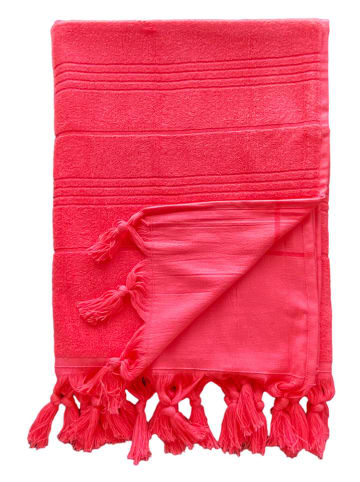 Le Comptoir de la Plage Hamamtuch "Paradise" in Rot - (L)160 x (B)90 cm