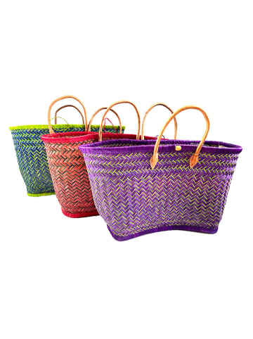 Le Comptoir de la Plage Strandtasche "Aravola" in Lila - (B)56 x (H)30 x (T)23 cm