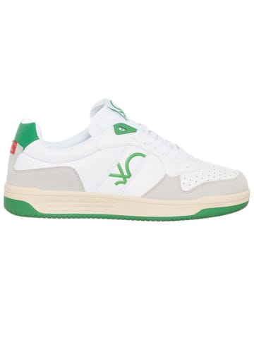 Benetton Sneakers in Weiß/ Grün