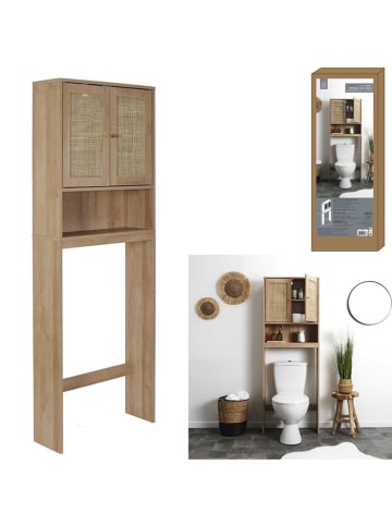 Ethnical Life Badschrank in Hellbraun - (B)60 x (H)166 x (T)20 cm