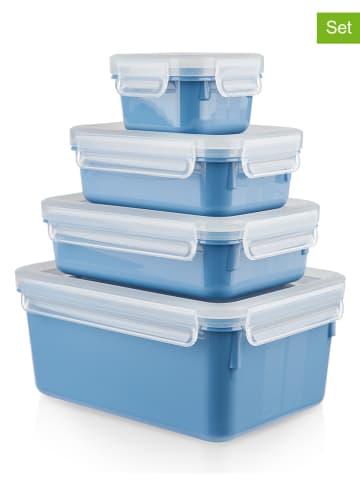 Emsa 4-delige set: vershoudboxen "Clip & Go" blauw