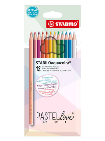 STABILO Aquarell-Buntstifte "STABILO aquacolor Pastellove" - 12 Stück