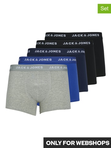 Jack & Jones 5er-Set: Boxershorts in Schwarz/ Blau/ Grau