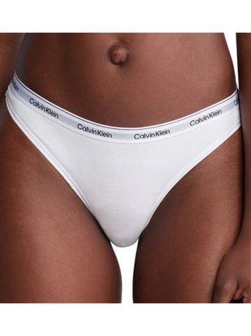 CALVIN KLEIN UNDERWEAR Stringi (3 pary) w kolorze czarnym, szarym i białym