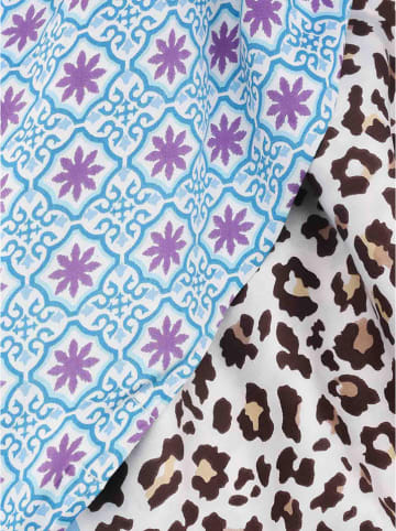 Zwillingsherz Driehoekige sjaal "Inessa" lichtblauw/meerkleurig - (L)210 x (B)97 cm