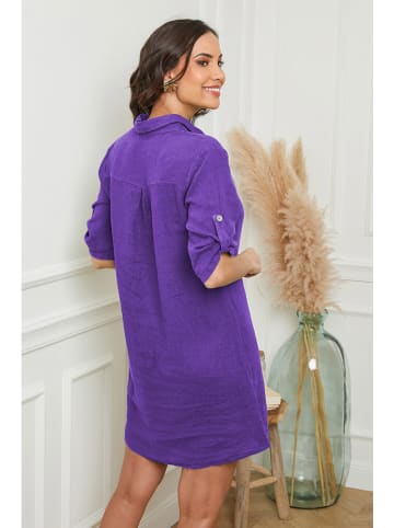 Le Monde du Lin Leinen-Kleid in Lila