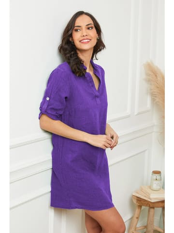 Le Monde du Lin Leinen-Kleid in Lila