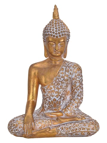 G. Wurm Decoratief figuur "Buddha" goudkleurig - (B)17 x (H)24 x (D)11 cm