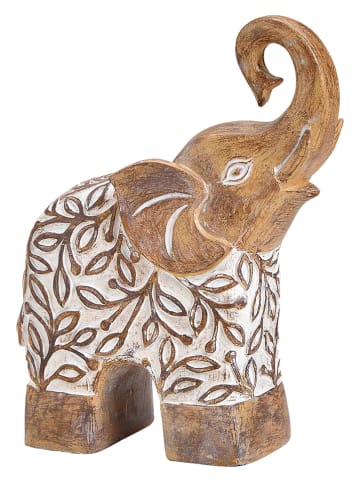 G. Wurm Decoratief figuur "Olifant" lichtbruin - (B)8 x (H)25 x (D)19 cm