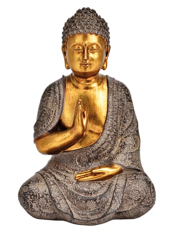 G. Wurm Dekofigur "Buddha" in Gold/ Braun - (B)15 x (H)23 x (T)13 cm