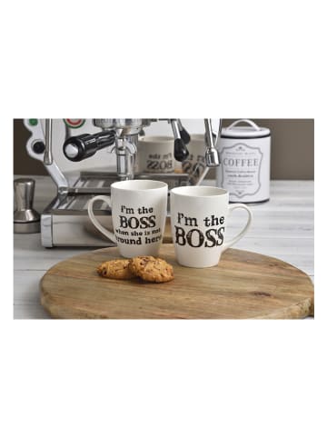 G. Wurm 2er-Set: Kaffeetasse "Boss" in Weiß/ Schwarz - 250 ml