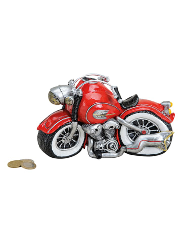 G. Wurm Spardose "Motorrad" in Rot - (B)21 x (H)13 x (T)10 cm