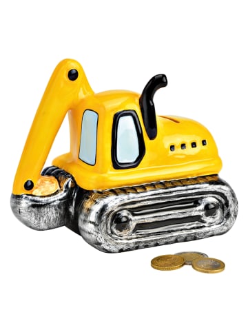 G. Wurm Spardose "Bagger" in Gelb - (B)16 x (H)14 x (T)11 cm
