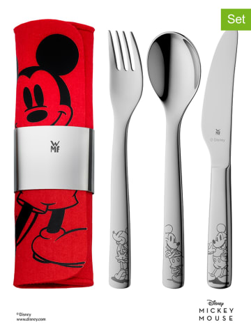 WMF 5tlg. Kinder-Edelstahl-Besteckset "Mickey Mouse" in Silber/ Rot