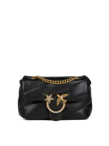 Pinko Leder-Umhängetasche in Schwarz - (B)19 x (H)12 x (T)5 cm