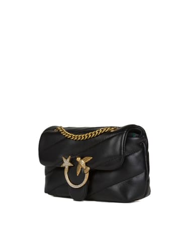 Pinko Leder-Umhängetasche in Schwarz - (B)19 x (H)12 x (T)5 cm