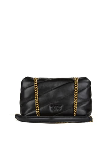 Pinko Leder-Umhängetasche in Schwarz - (B)19 x (H)12 x (T)5 cm