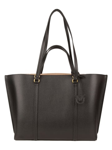 Pinko Skórzany shopper bag w kolorze czarnym - 36 x 29 x 13 cm