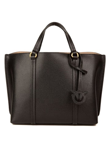 Pinko Skórzany shopper bag w kolorze czarnym - 25 x 20 x 12 cm