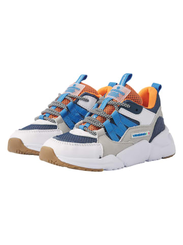 Vingino Leren sneakers "Stef" grijs/donkerblauw