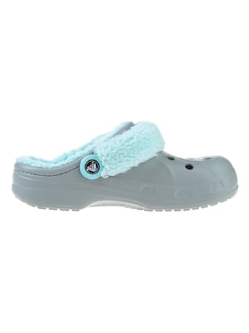 Crocs Crocs "Baya Lined Fuzz Strap" in Grau/ Hellblau