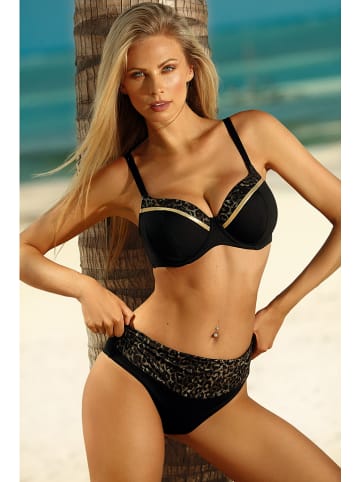Aquarilla Bikini "Fiorana" zwart/goudkleurig