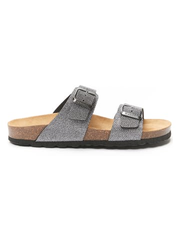 Mandel Slippers zilverkleurig