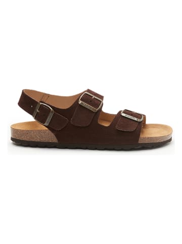 Mandel Leren sandalen bruin