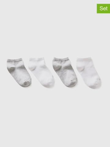 Benetton 4-delige set: sokken grijs/wit