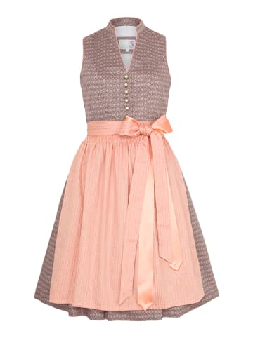 Alpenfee Dirndl bruin/abrikooskleurig
