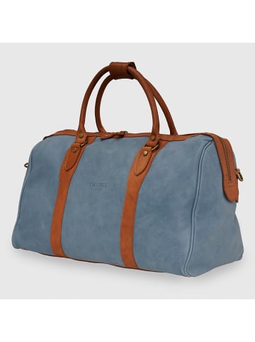 I MEDICI FIRENZE Skórzana torba podróżna w kolorze błękitnym - 51 x 27 x 25,5 cm