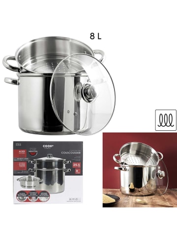 COOK CONCEPT Edelstahl-Dampftopf mit Deckel in Silber - Ø25,5 cm