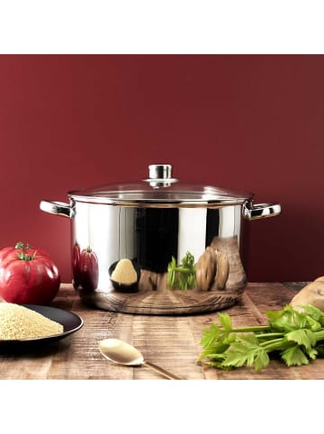COOK CONCEPT Edelstahl-Kochtopf mit Deckel in Silber - Ø29,4 cm