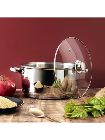 COOK CONCEPT Edelstahl-Kochtopf mit Deckel in Silber - Ø26 cm