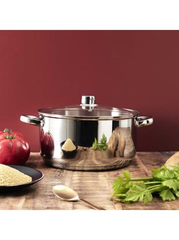 COOK CONCEPT Edelstahl-Kochtopf mit Deckel in Silber - Ø26 cm