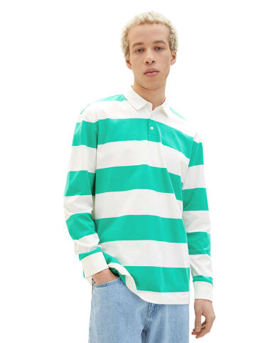Tom Tailor Koszulka polo w kolorze zielono-białym