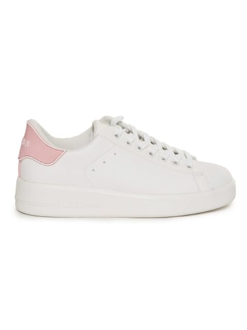 Guess Shoes Leder-Sneakers in Weiß/ Rosa