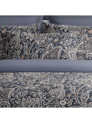 maison héritage PARIS Satin-Bettwäsche-Set "Indienne" in Grau/ Taupe