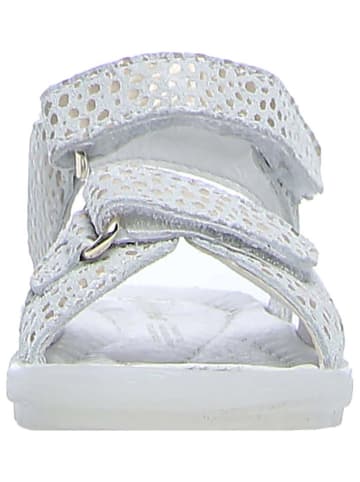 Naturino Skórzane sandały "Sky" w kolorze srebrno-białym